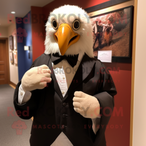 Rust Bald Eagle mascot costume character dressed with a Tuxedo and Scarf clips