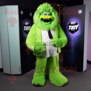 Lime Green Yeti mascotte...