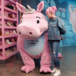 Pink Rhinoceros mascotte...