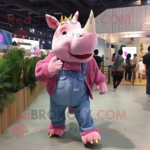 Pink Rhinoceros maskot...