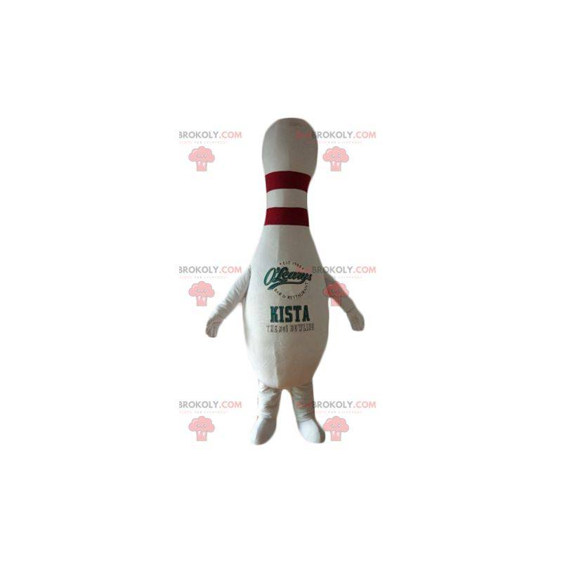 Obří bílý a červený bowling maskot - Redbrokoly.com