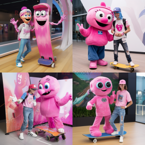 Pink Skateboard mascotte...