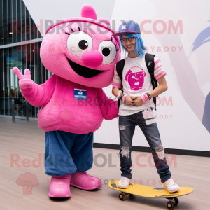 Rosa skateboard maskot...