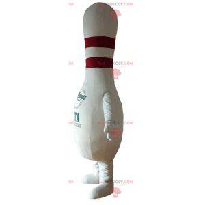 Kæmpe hvid og rød bowlingmaskot - Redbrokoly.com