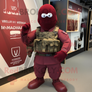 Maroon Para Commando maskot...