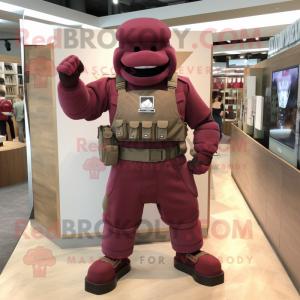 Maroon Para Commando maskot...