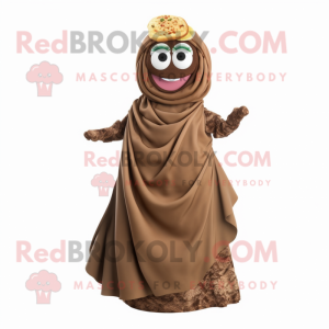 Brun Falafel maskot kostume...