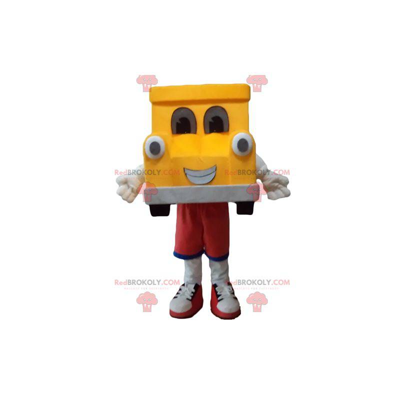 Mascota de coche gigante amarillo y gris - Redbrokoly.com