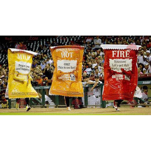 3 mascots of yellow, red and orange sauces - Redbrokoly.com