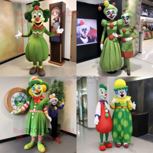 Olive Clown maskot kostym...