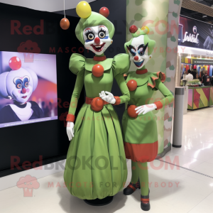 Olive Clown maskot kostym...