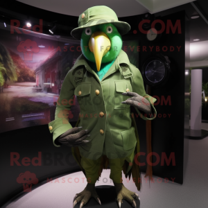Grön papegoja maskot kostym...