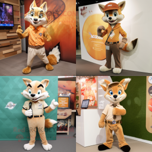 Tan Fox maskot kostume...