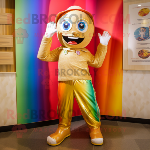 Gouden regenboog mascotte...