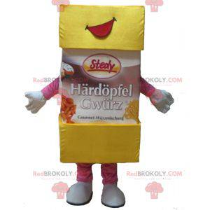 Yellow and pink icing sugar powdered sugar mascot -