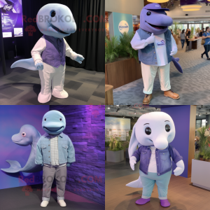 Lila Beluga Whale maskot...