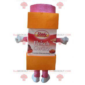 Orange og lyserød florsukker sukkerpotte maskot - Redbrokoly.com
