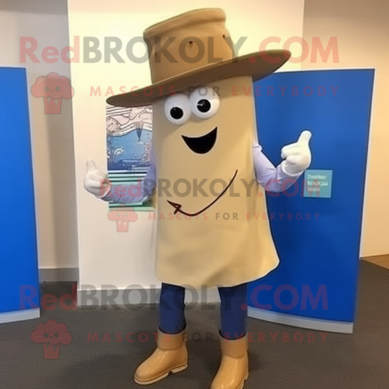 Tan Oyster mascot costume character dressed with a Bootcut Jeans and Ties