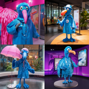 Blå Flamingo maskot kostume...