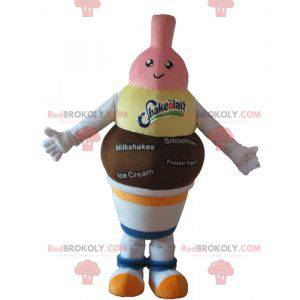 Chocolade en vanille aardbei-ijs mascotte - Redbrokoly.com