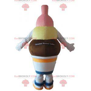 Chocolate and vanilla strawberry ice cream mascot -