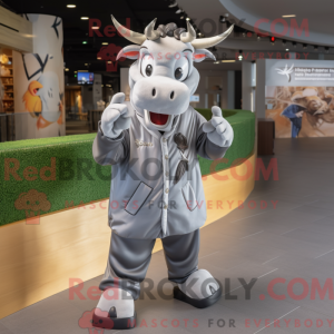 Grijze Zebu-mascottekostuum...