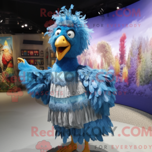 Blauwe kip mascottekostuum...