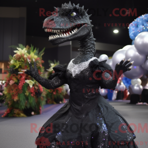 Sort Allosaurus maskot...