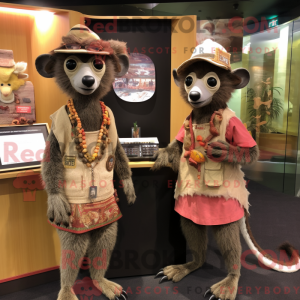 Tan Aye-Aye mascot costume...