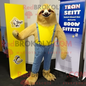 Yellow Sloth mascot costume...