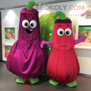 Magenta agurk maskot...