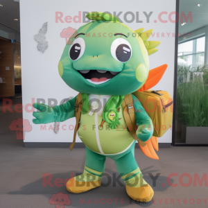 Zielony gullfisk maskot...