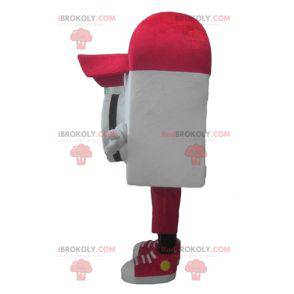 Mascotte d'appareil photo avec une casquette rouge -