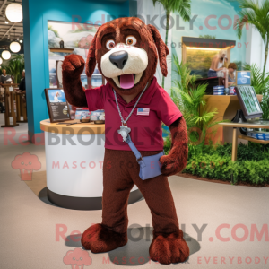 Maroon Dog Maskottchen...