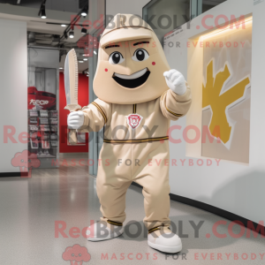 Beige Knife Thrower maskot...