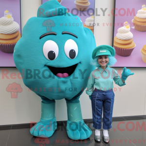 Teal Cupcake Maskottchen...