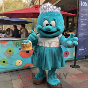 Teal Cupcake Maskottchen...