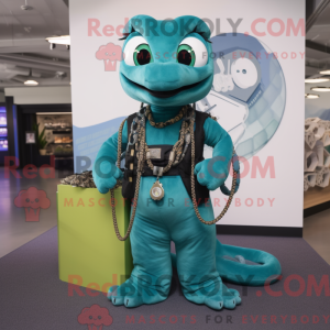 Cyan Anaconda Maskottchen...