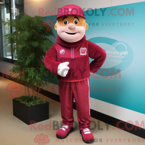 Maroon Pink mascot costume...