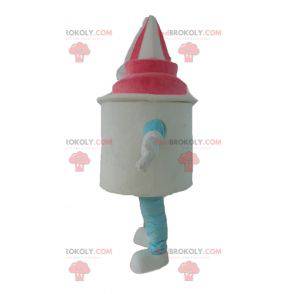 Ice Cream Pot mascotte gelato bianco e rosa - Redbrokoly.com
