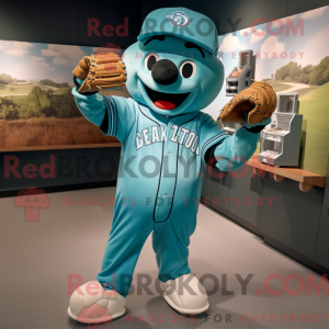 Guante de béisbol turquesa...