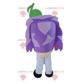 Músico mascote gigante com cabelo roxo - Redbrokoly.com