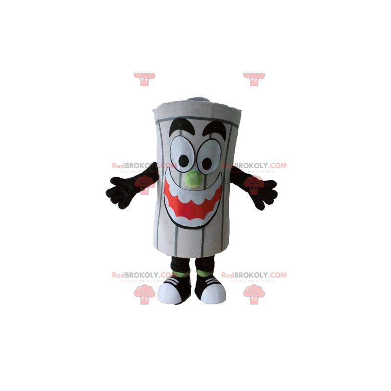 Giant gray dumpster trash mascot - Redbrokoly.com