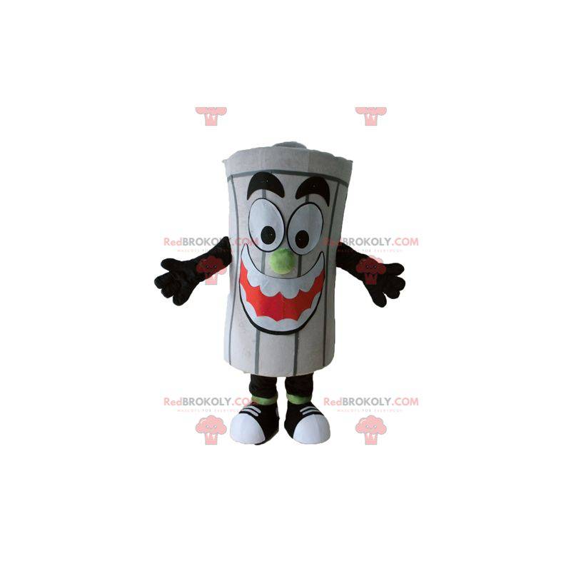 Kæmpe grå skraldespand maskot - Redbrokoly.com