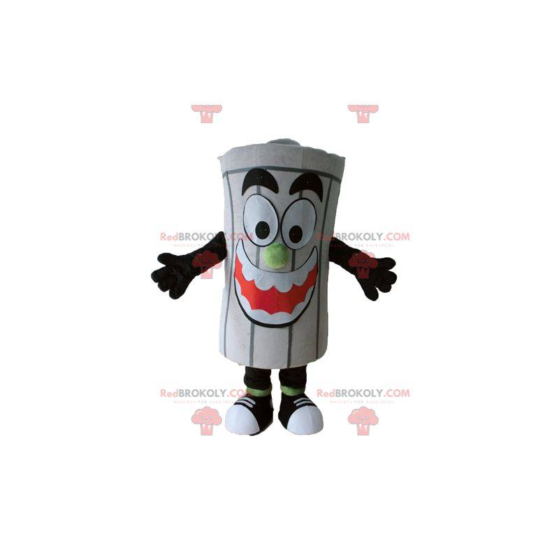 Obří šedý popelnici maskot koše - Redbrokoly.com Obří šedý popelnici maskot koše - Redbrokoly.com