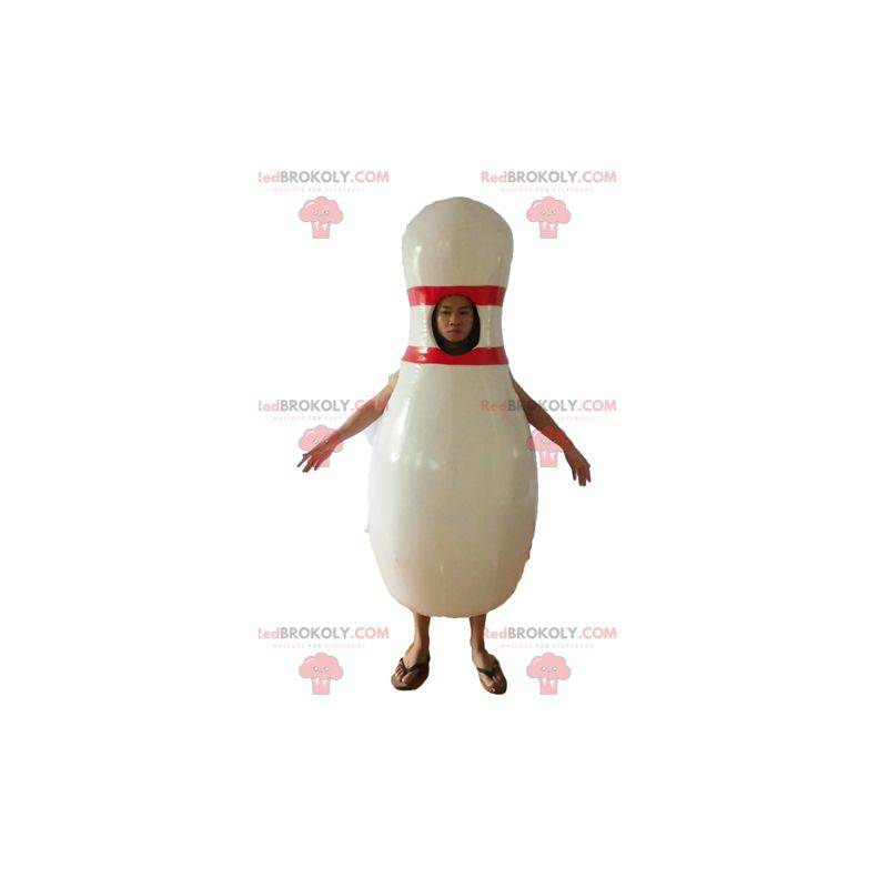 Mascote gigante de boliche branco e vermelho - Redbrokoly.com