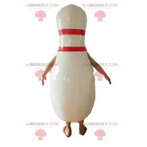 Obří bílý a červený bowling maskot - Redbrokoly.com