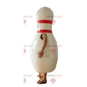 Reusachtige witte en rode bowlingmascotte - Redbrokoly.com