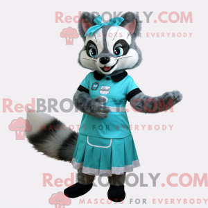 Cyan Civet maskot kostume...