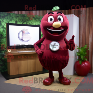 Maroon Apple maskot kostume...